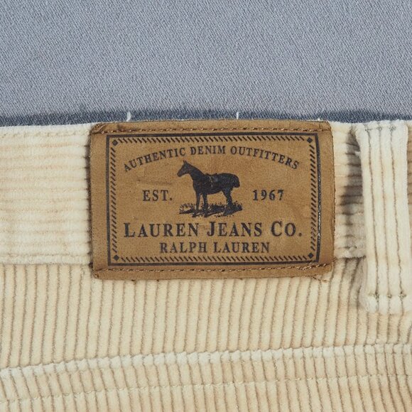 Lauren Jeans Company Pants Womens 12 Tan Corduroy Wide Leg Preppy Cottage Retro - Picture 9 of 11